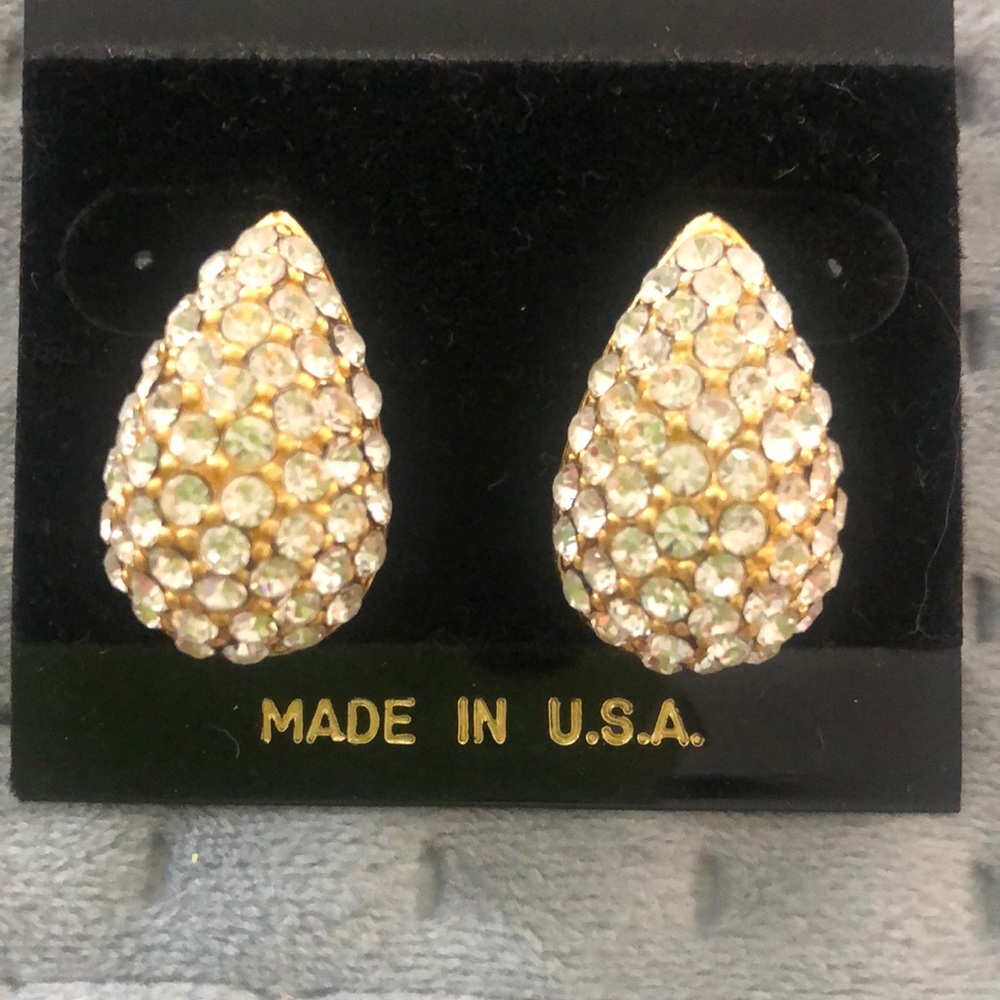 Teardrop Pavé Crystal Earring,NWT